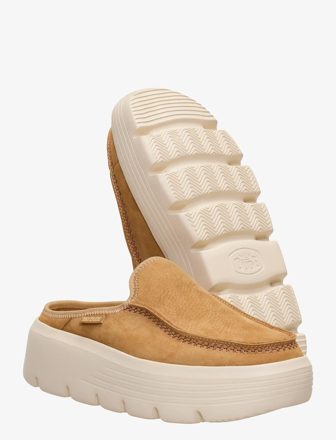 Hey Dude - AUSTIN EDGE LEATHER - pantoletten mit absätzen - tan - 3