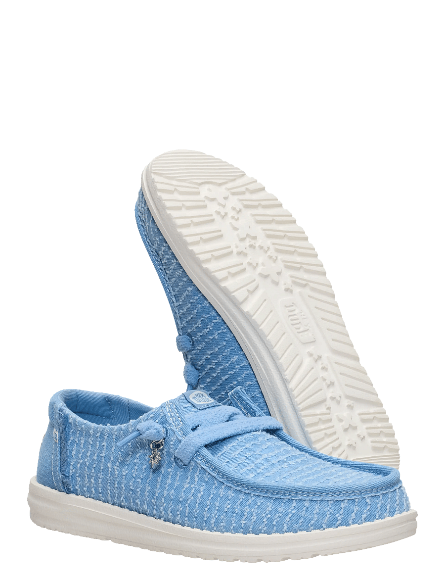 Hey Dude - WENDY FRAYED CANVAS - seglarskor - faded denim - 3