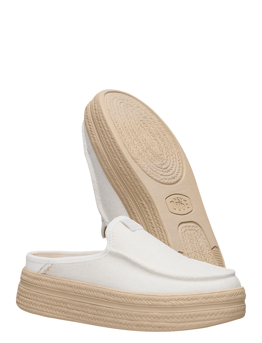 Hey Dude - AUSTIN LIFT ESPADRILLE - mules med klack - woven egret - 3