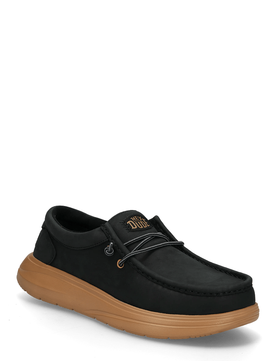 Hey Dude - WALLY COMF FULL GRAIN LEATHER - kollektionen - black/tobacco brown - 0