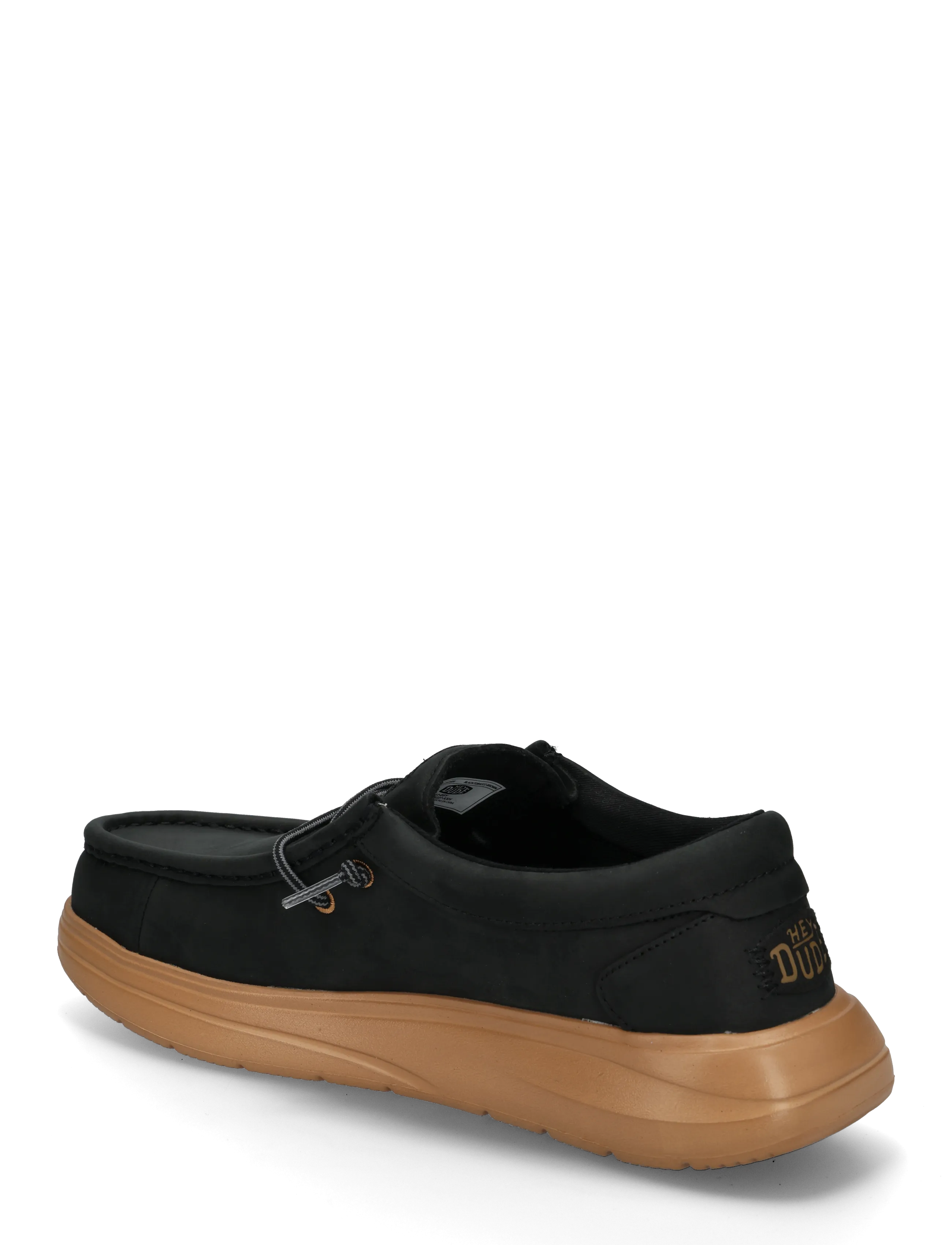 Hey Dude - WALLY COMF FULL GRAIN LEATHER - kollektionen - black/tobacco brown - 1