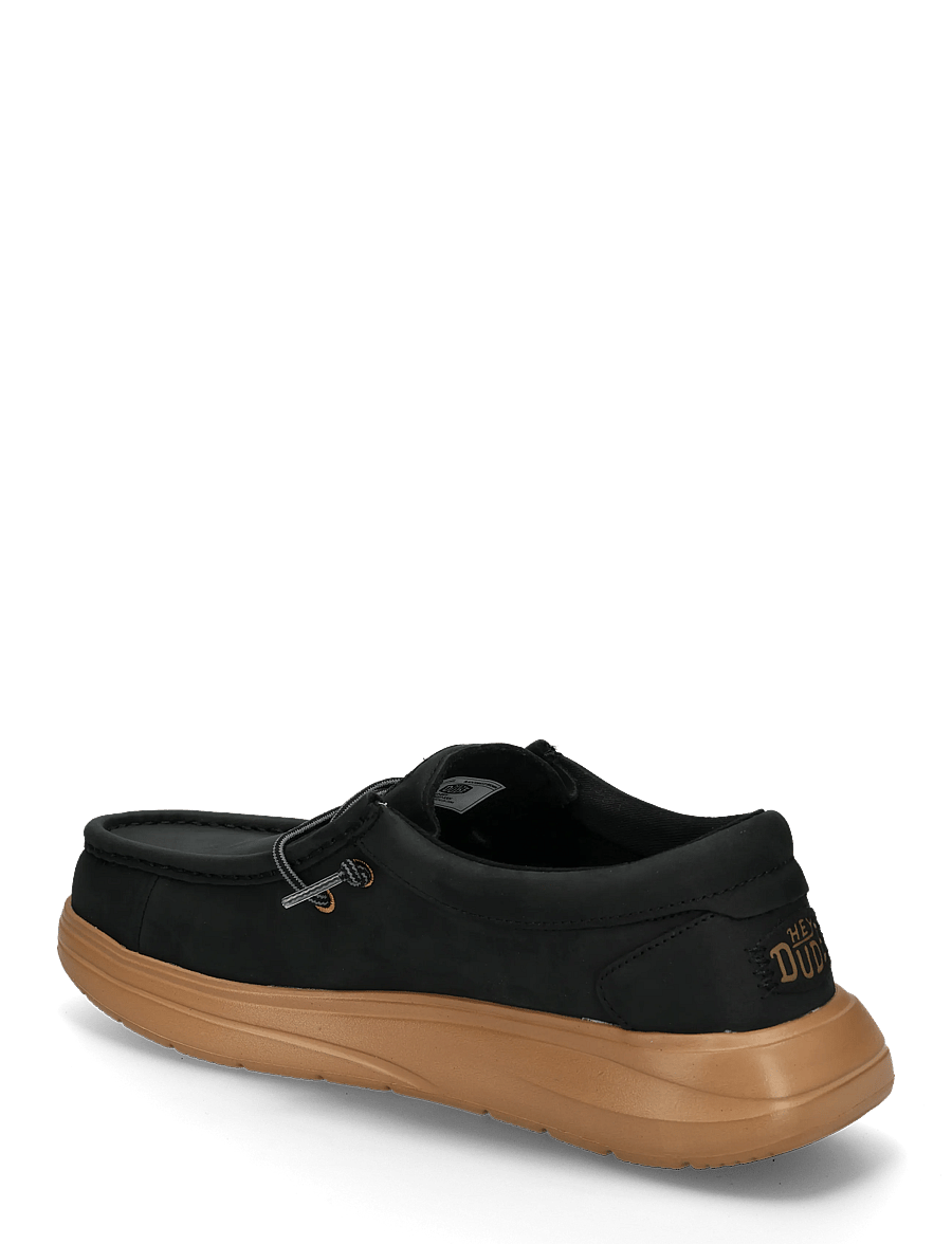 Hey Dude - WALLY COMF FULL GRAIN LEATHER - kollektionen - black/tobacco brown - 1