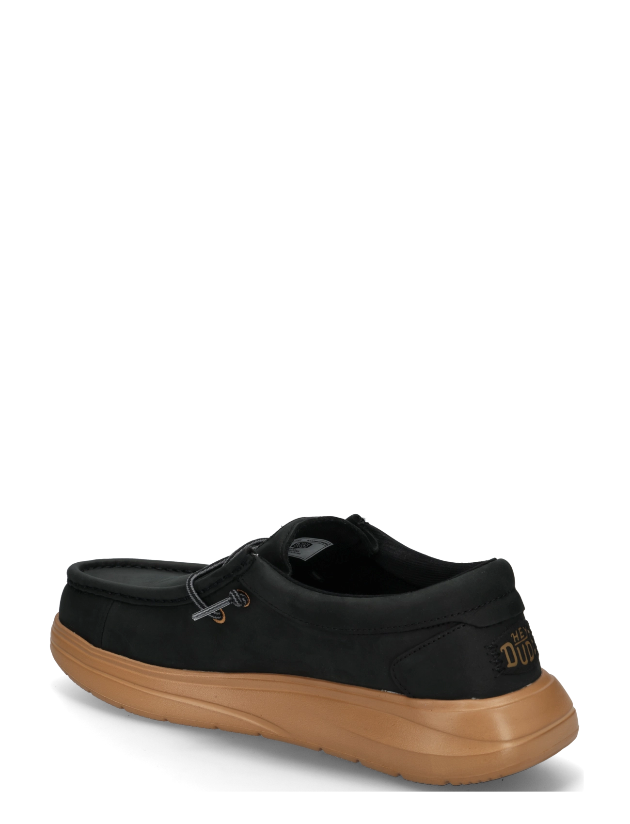 Hey Dude - WALLY COMF FULL GRAIN LEATHER - loafer - black/tobacco brown - 1