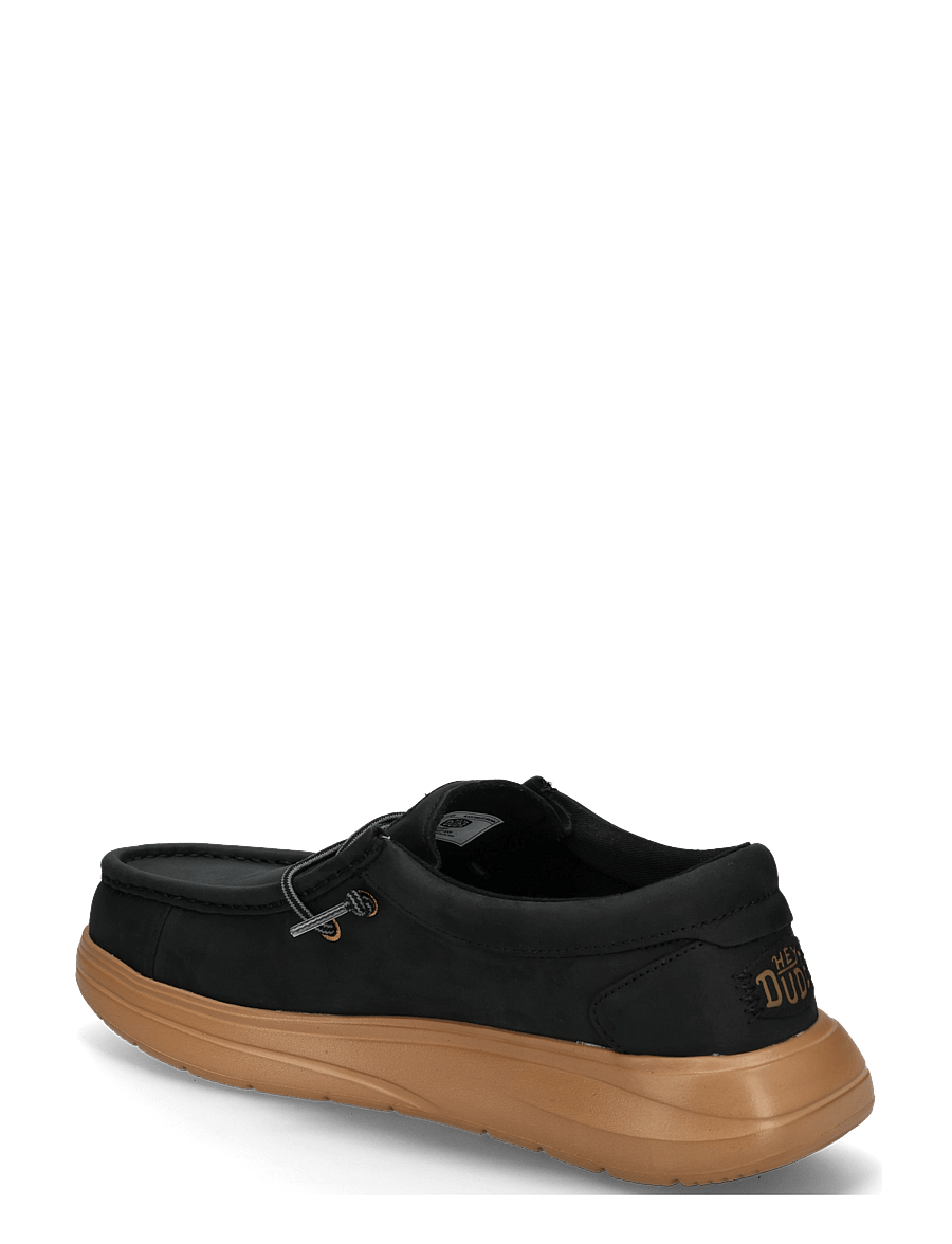 Hey Dude - WALLY COMF FULL GRAIN LEATHER - loafer - black/tobacco brown - 1