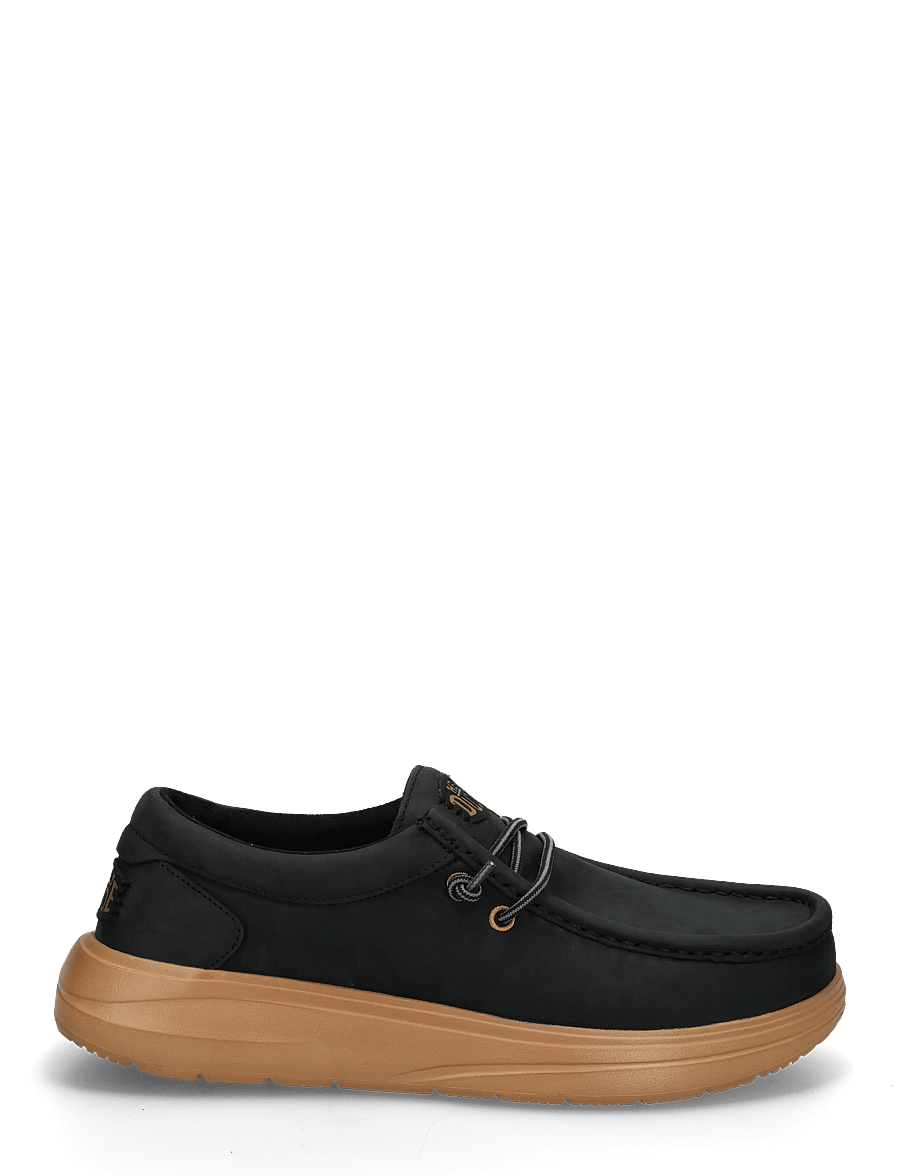 Hey Dude - WALLY COMF FULL GRAIN LEATHER - kollektionen - black/tobacco brown - 2