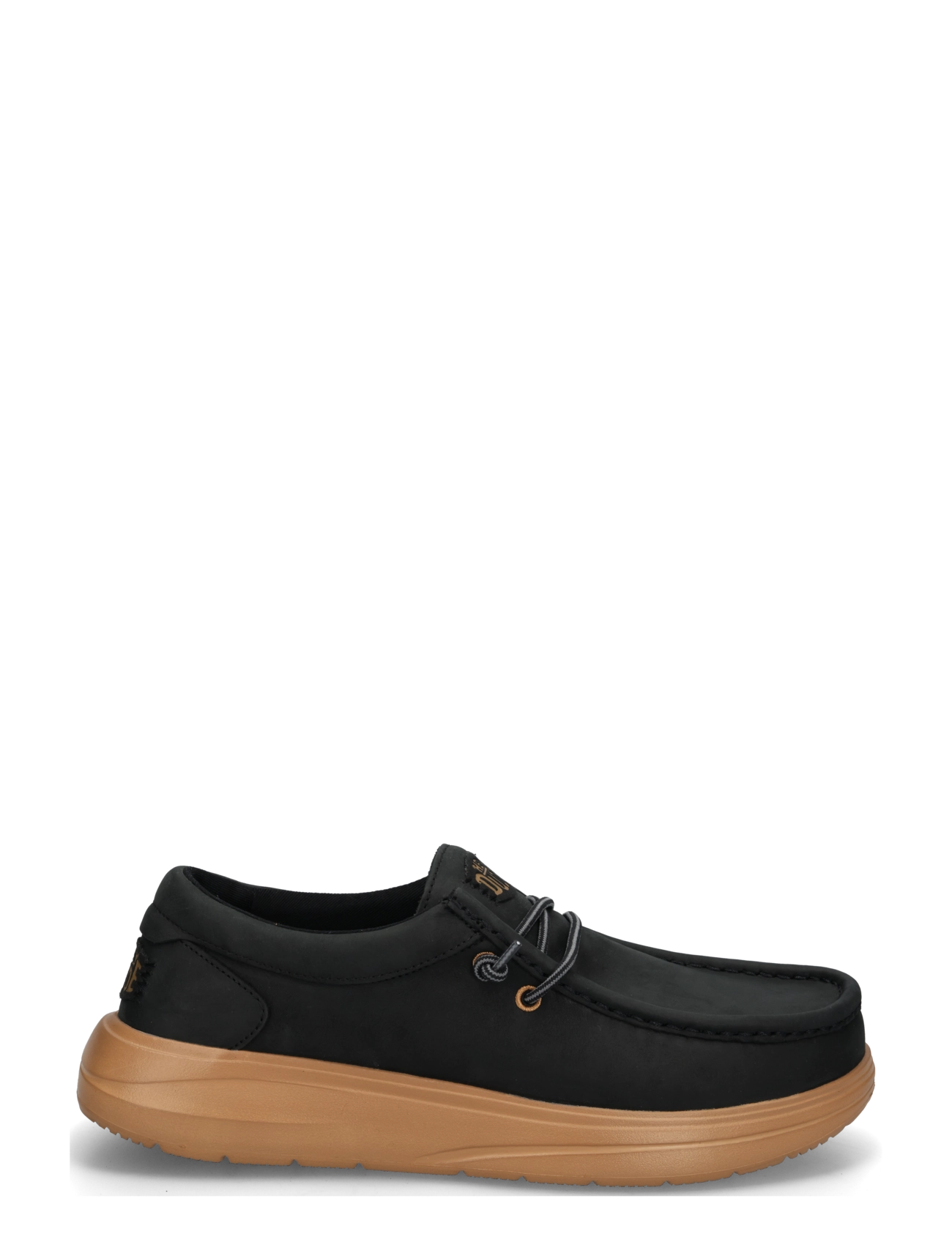 Hey Dude - WALLY COMF FULL GRAIN LEATHER - loafer - black/tobacco brown - 2
