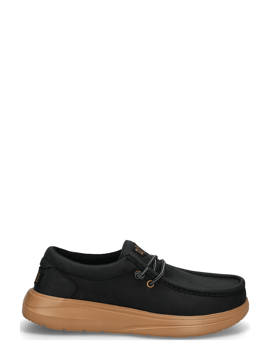 Hey Dude - WALLY COMF FULL GRAIN LEATHER - loafer - black/tobacco brown - 2