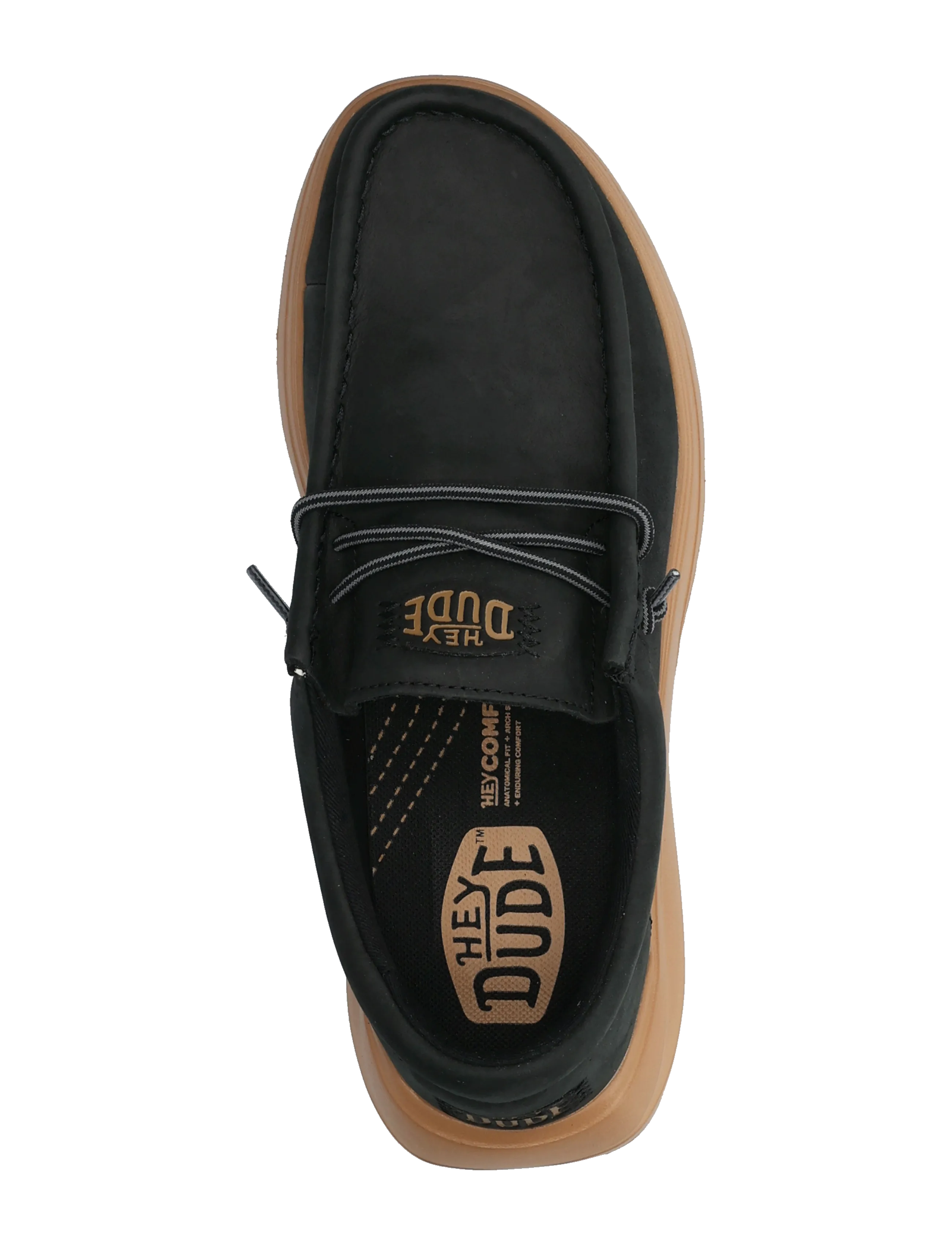 Hey Dude - WALLY COMF FULL GRAIN LEATHER - kollektionen - black/tobacco brown - 3