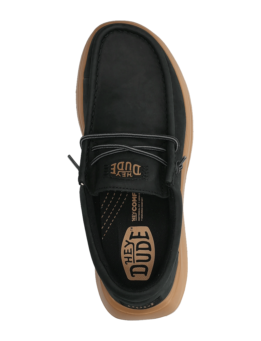 Hey Dude - WALLY COMF FULL GRAIN LEATHER - kollektionen - black/tobacco brown - 3