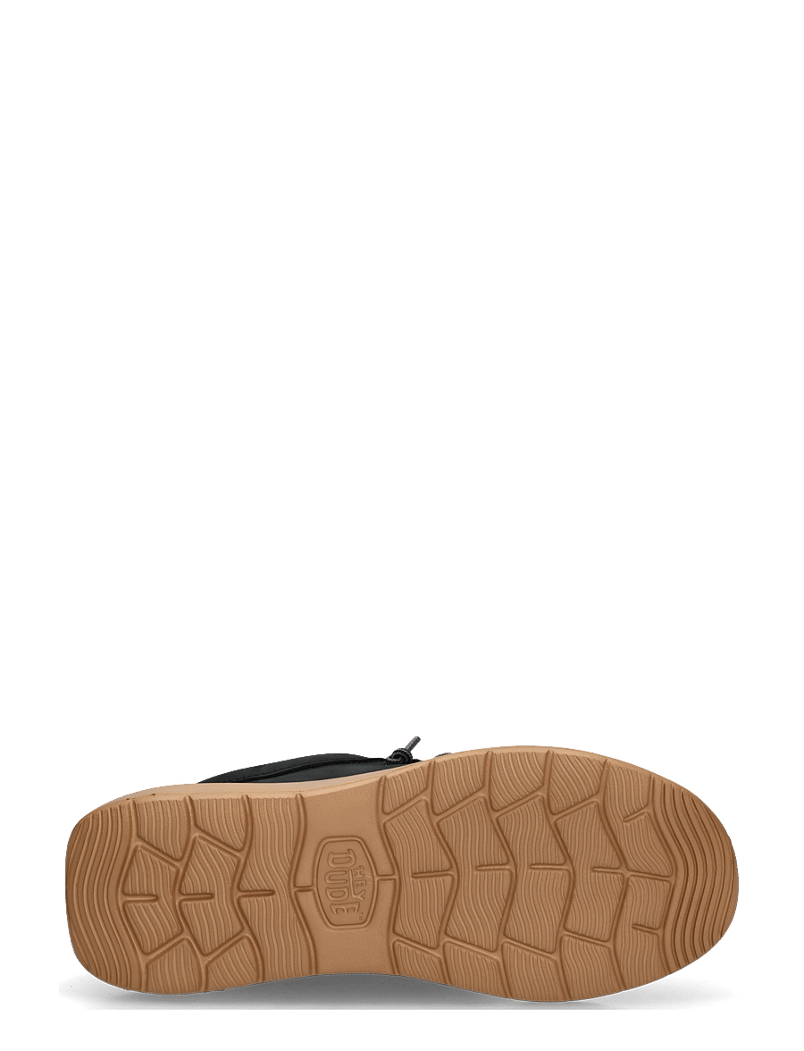 Hey Dude - WALLY COMF FULL GRAIN LEATHER - loafer - black/tobacco brown - 4