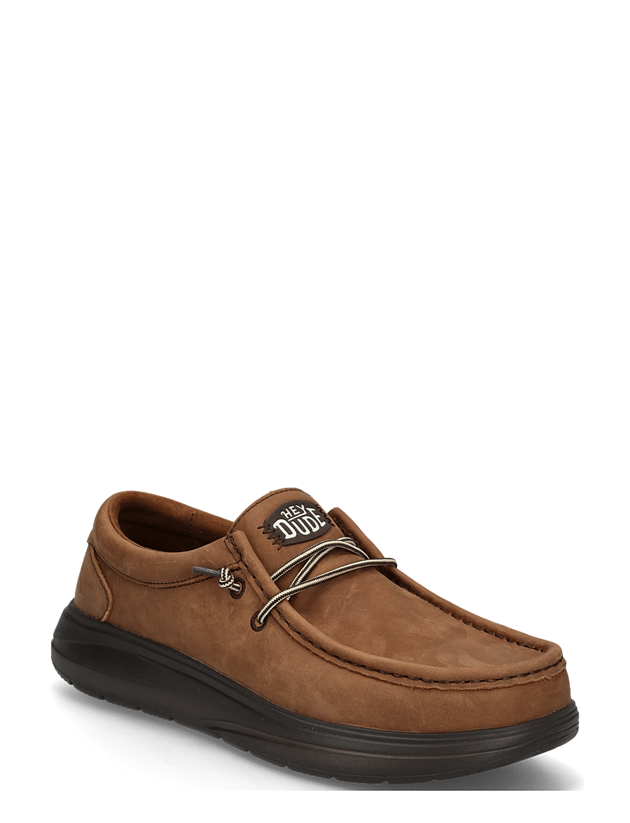 Hey Dude - WALLY COMF FULL GRAIN LEATHER - mallistot - robe brown/mole brown - 0