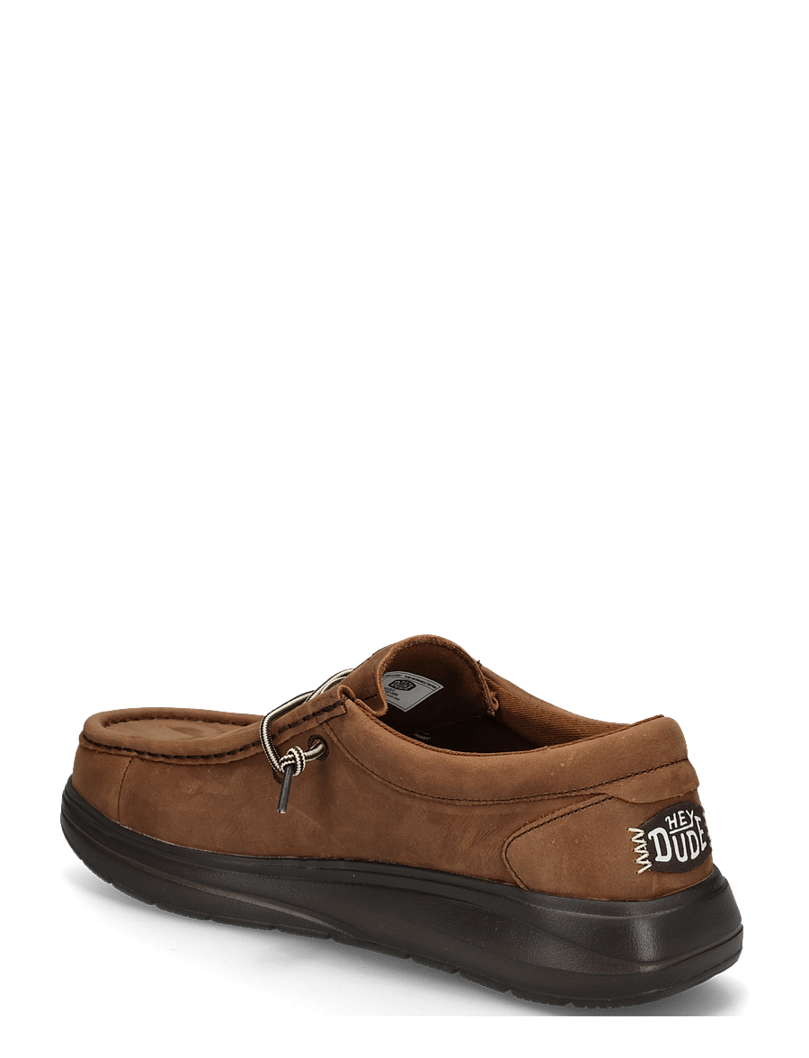 Hey Dude - WALLY COMF FULL GRAIN LEATHER - mallistot - robe brown/mole brown - 1