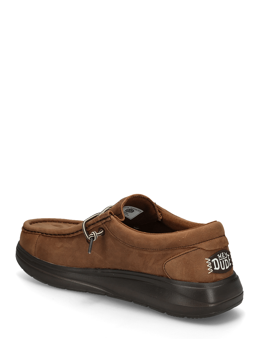Hey Dude - WALLY COMF FULL GRAIN LEATHER - collections - robe brown/mole brown - 1