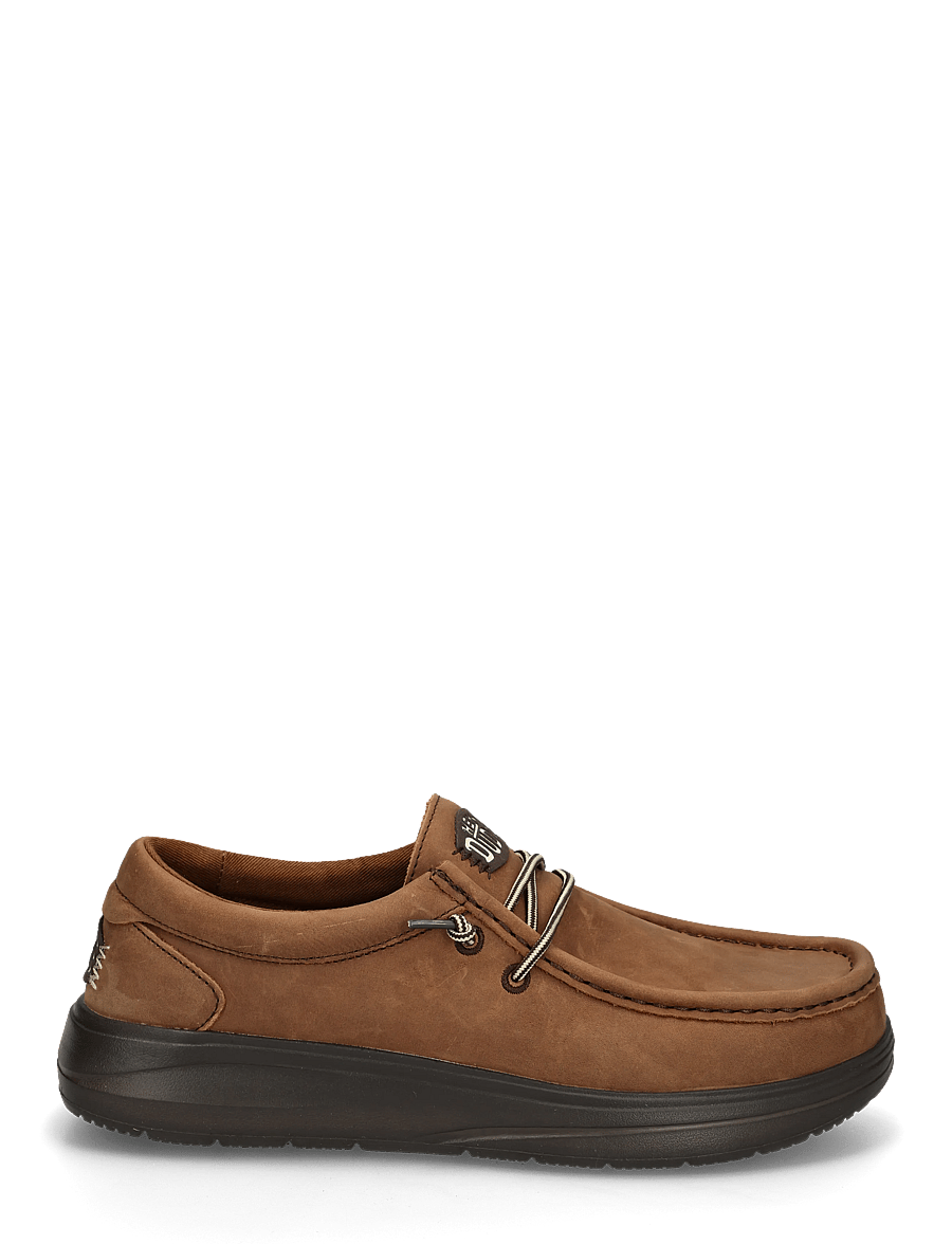 Hey Dude - WALLY COMF FULL GRAIN LEATHER - collections - robe brown/mole brown - 2