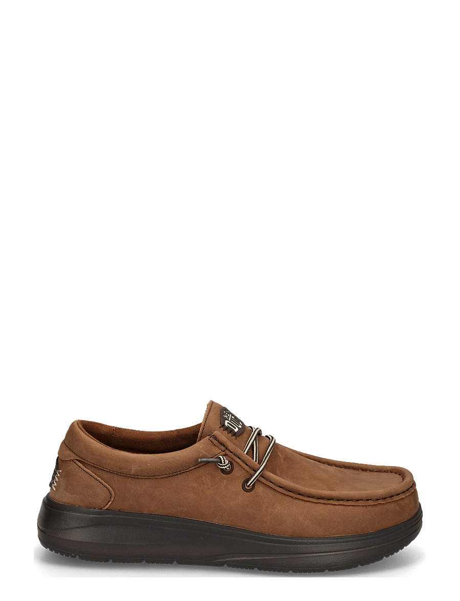 Hey Dude - WALLY COMF FULL GRAIN LEATHER - mallistot - robe brown/mole brown - 2