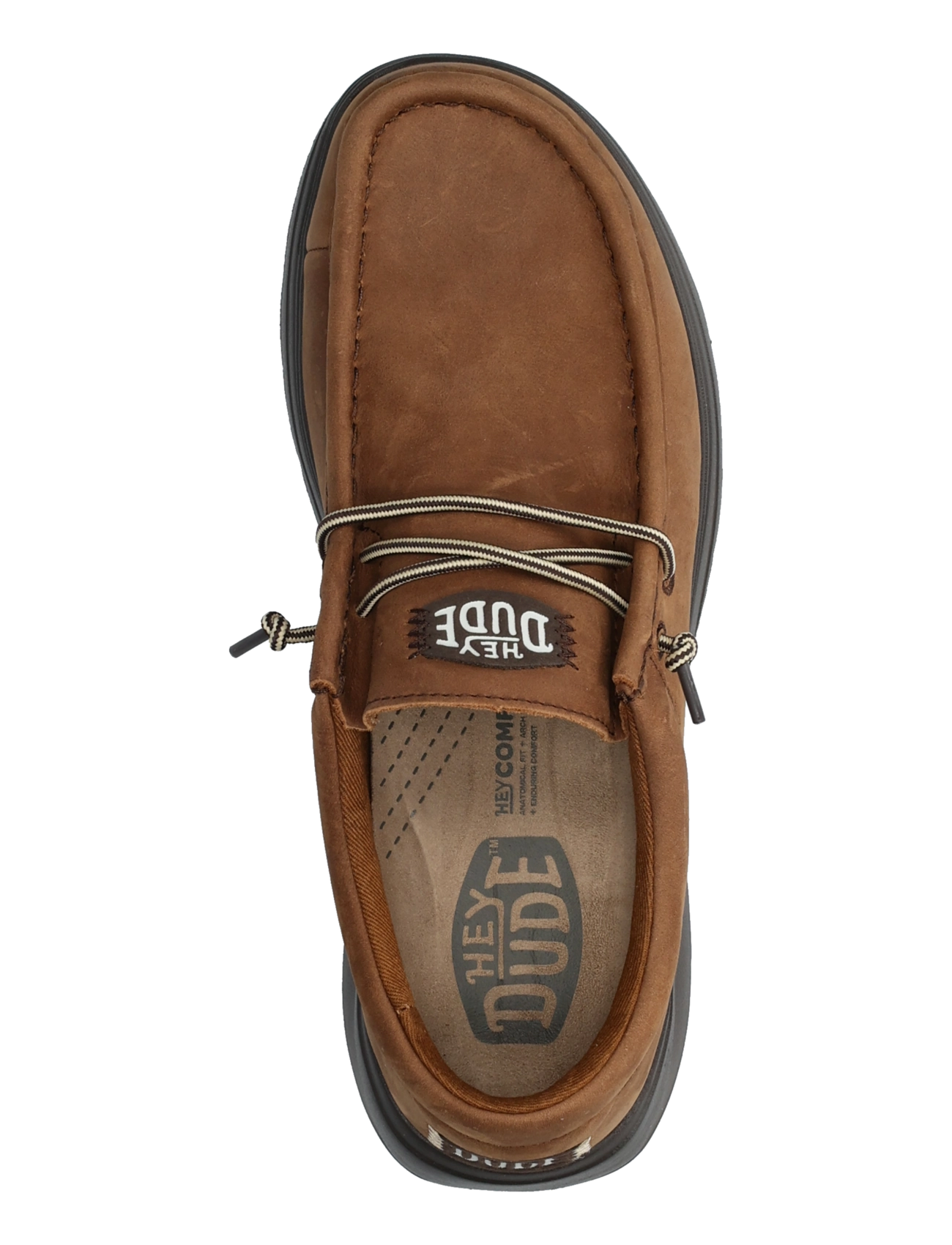 Hey Dude - WALLY COMF FULL GRAIN LEATHER - robe brown/mole brown - 3