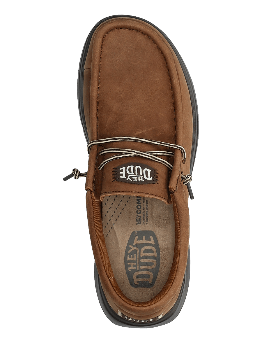Hey Dude - WALLY COMF FULL GRAIN LEATHER - mallistot - robe brown/mole brown - 3