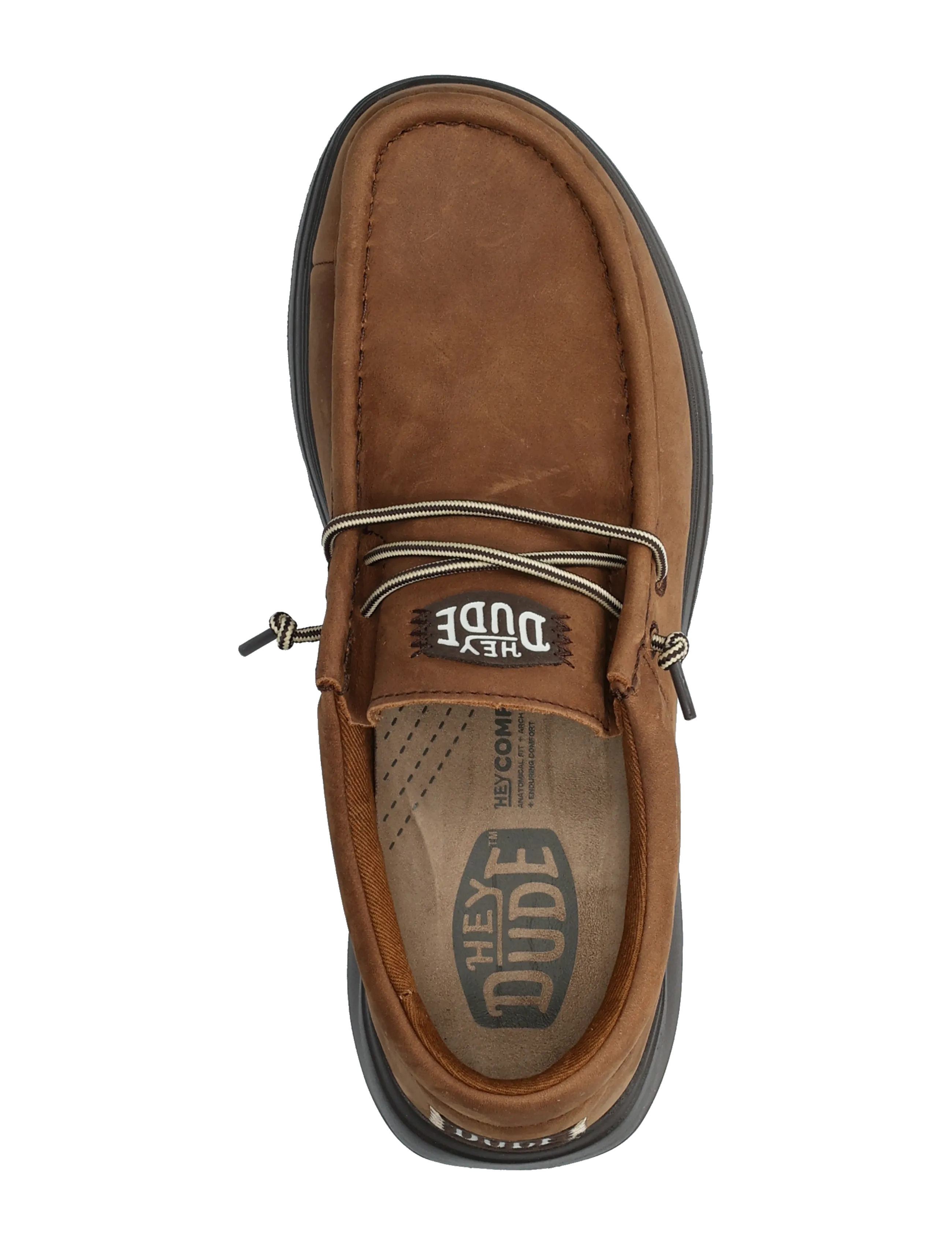Hey Dude - WALLY COMF FULL GRAIN LEATHER - collections - robe brown/mole brown - 3