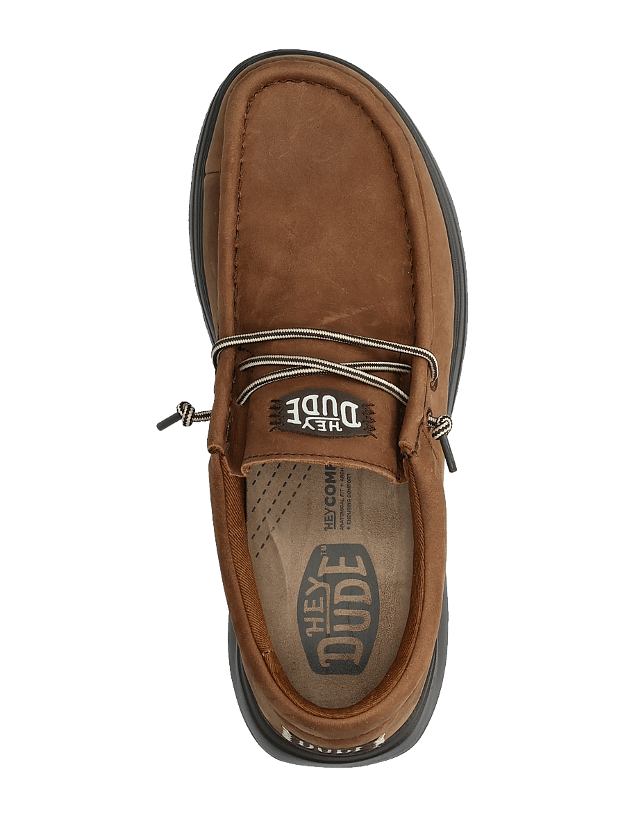 Hey Dude - WALLY COMF FULL GRAIN LEATHER - collections - robe brown/mole brown - 3