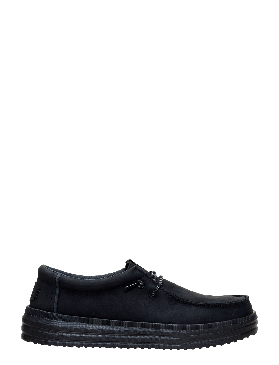 Hey Dude - REV TUMBLED LEATHER - low-top sneaker - black/black - 0
