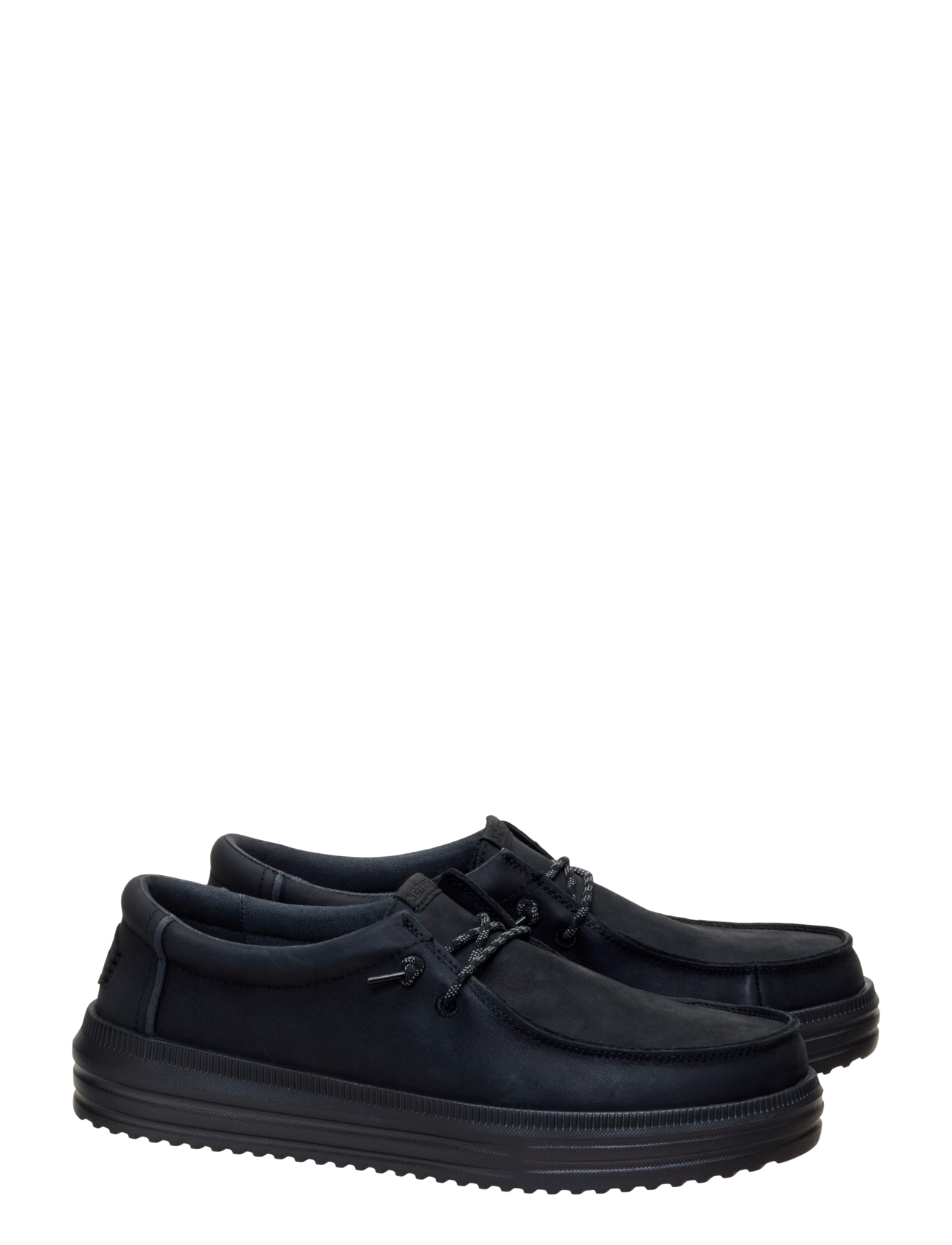 Hey Dude - REV TUMBLED LEATHER - low-top sneaker - black/black - 1