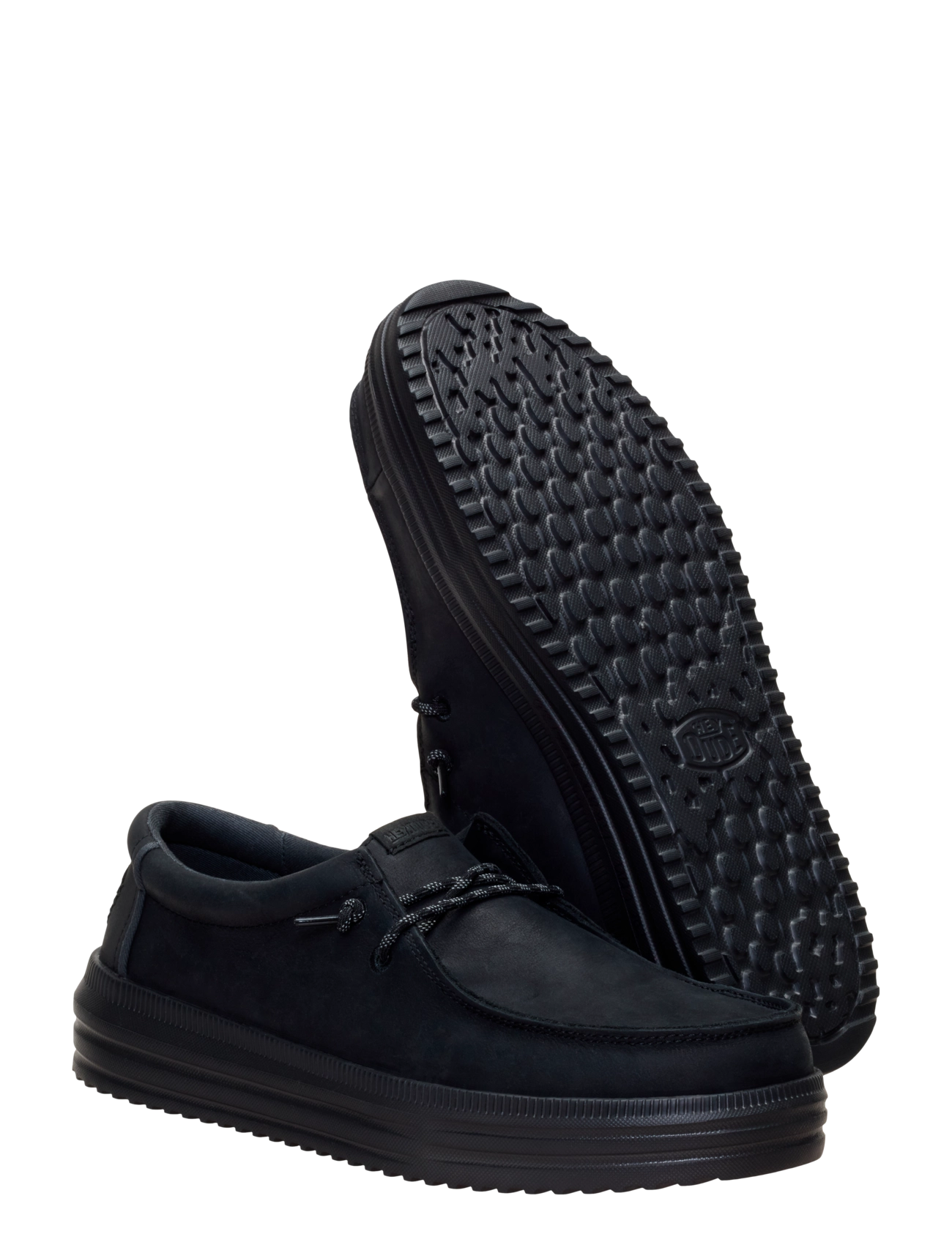 Hey Dude - REV TUMBLED LEATHER - low-top sneaker - black/black - 2