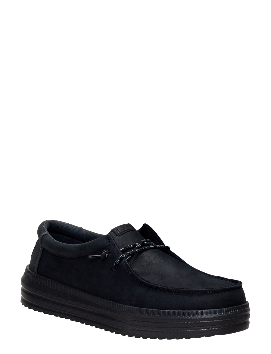 Hey Dude - REV TUMBLED LEATHER - low-top sneaker - black/black - 3