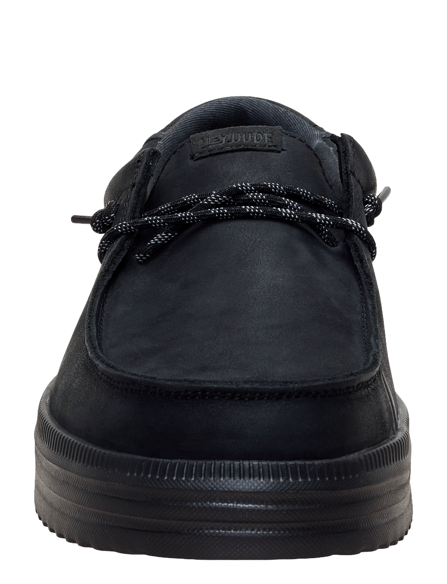 Hey Dude - REV TUMBLED LEATHER - low-top sneaker - black/black - 4