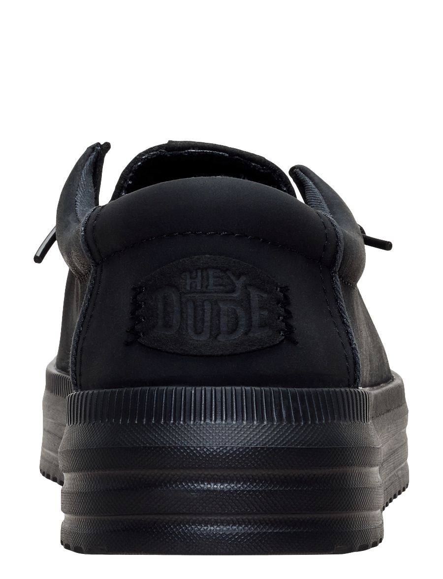Hey Dude - REV TUMBLED LEATHER - low-top sneaker - black/black - 5