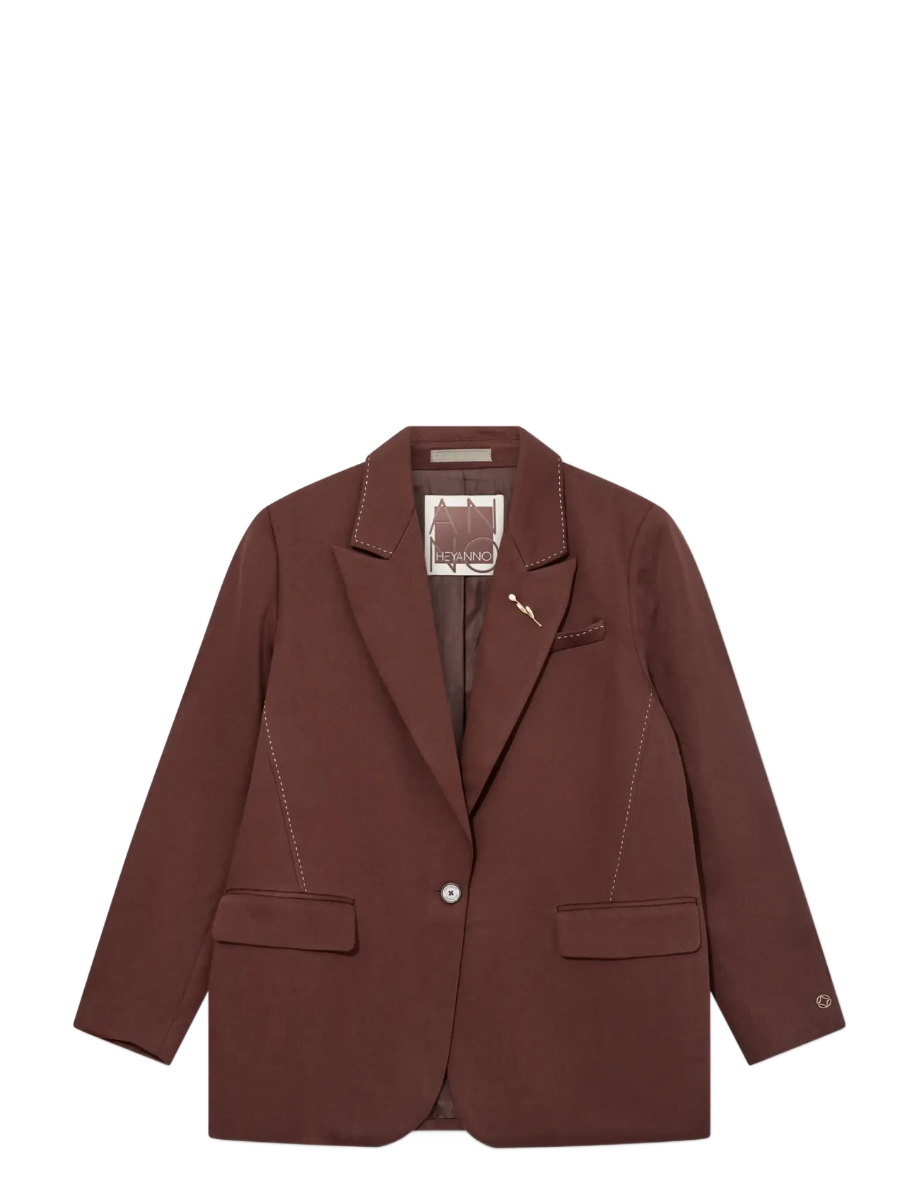 Heyanno MMHTill Twill Blazer - Single breasted blazers - JAVA / brown