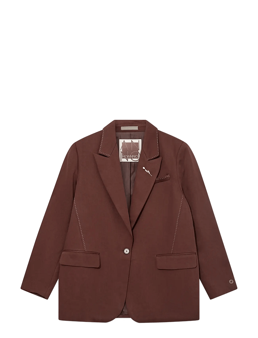 Heyanno - MMHTill Twill Blazer - single breasted blazers - java - 1