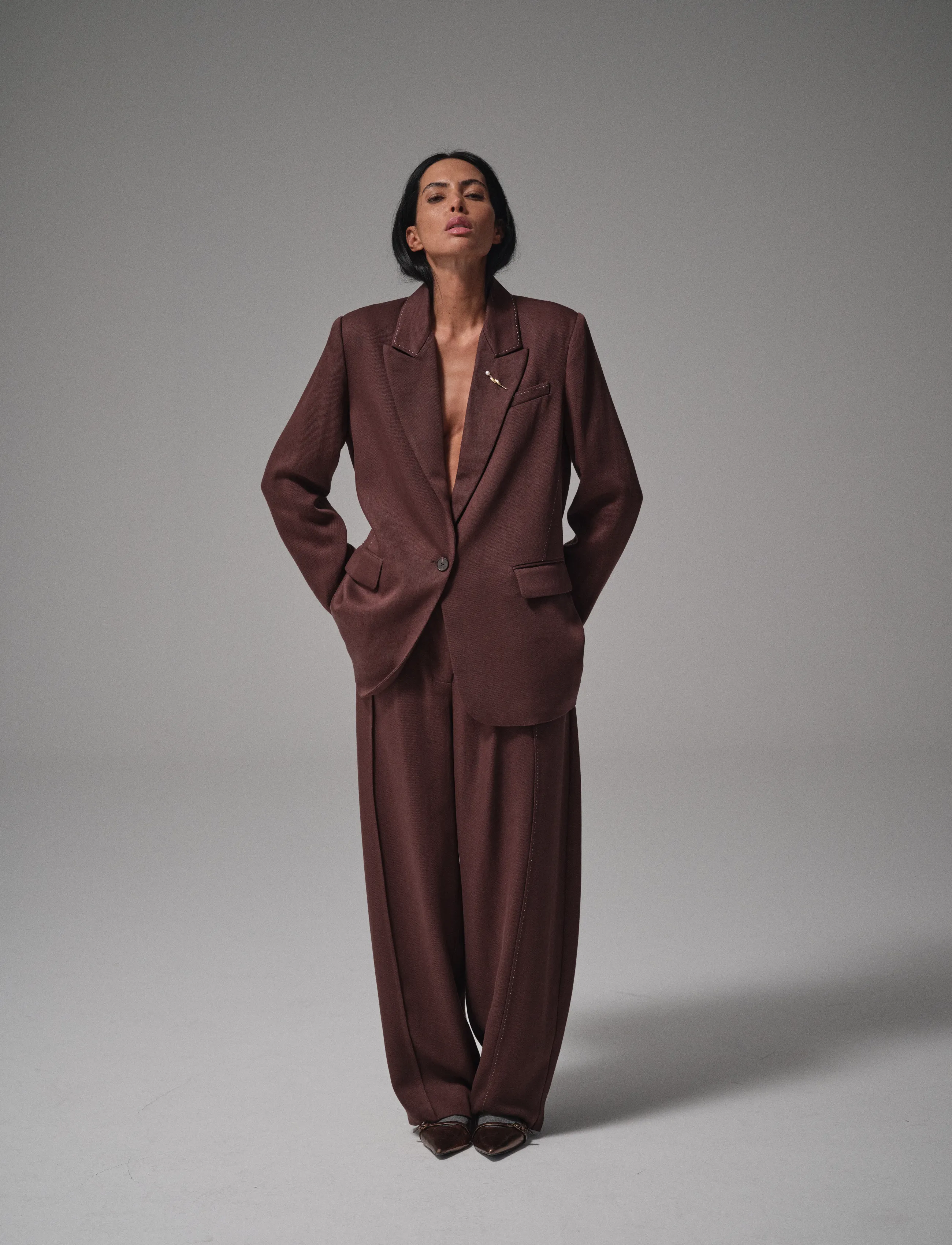 Heyanno - MMHTill Twill Blazer - single breasted blazers - java - 3