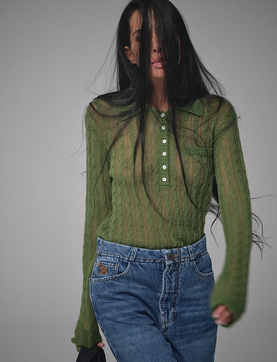 Heyanno - MMHPeace Sheer Knit - striktrøjer - cactus - 0