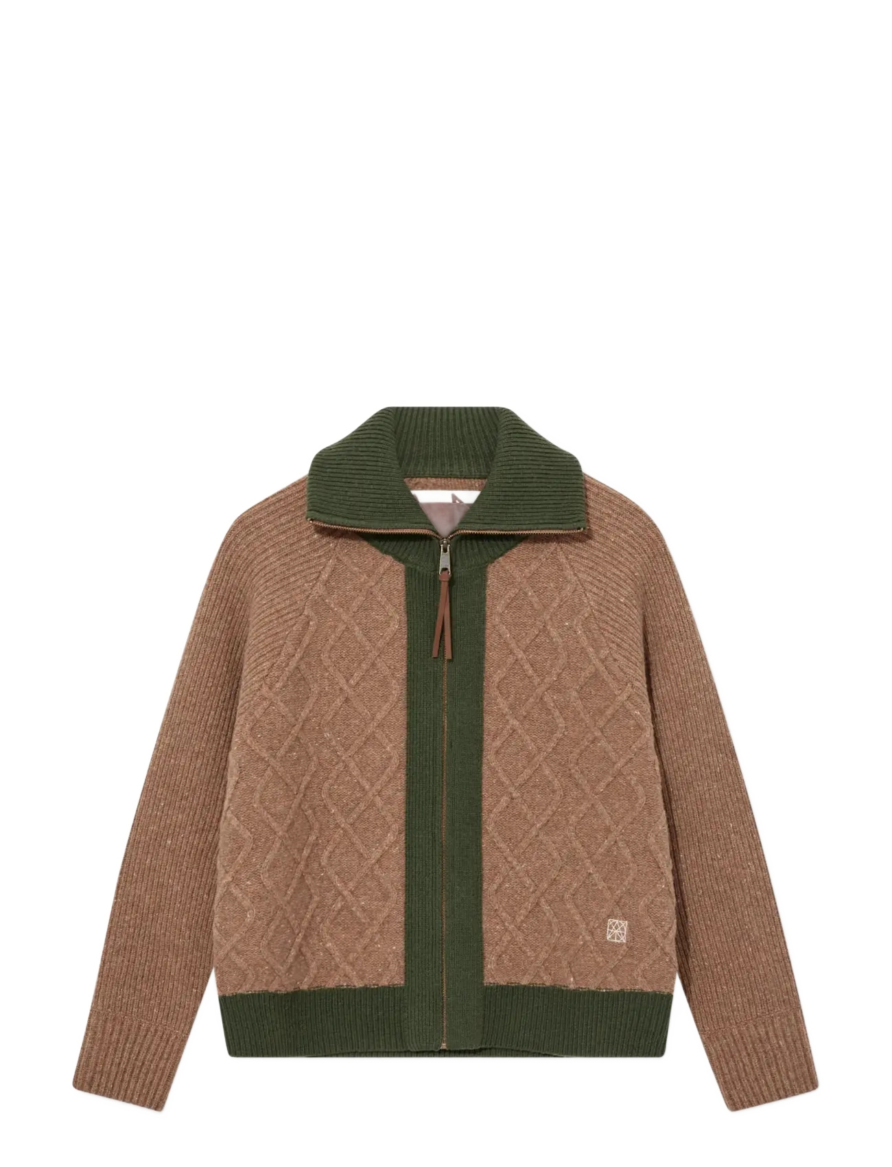 Heyanno MMHRoll Melange Knit - Cardigans - BROWN MELANGE / brown
