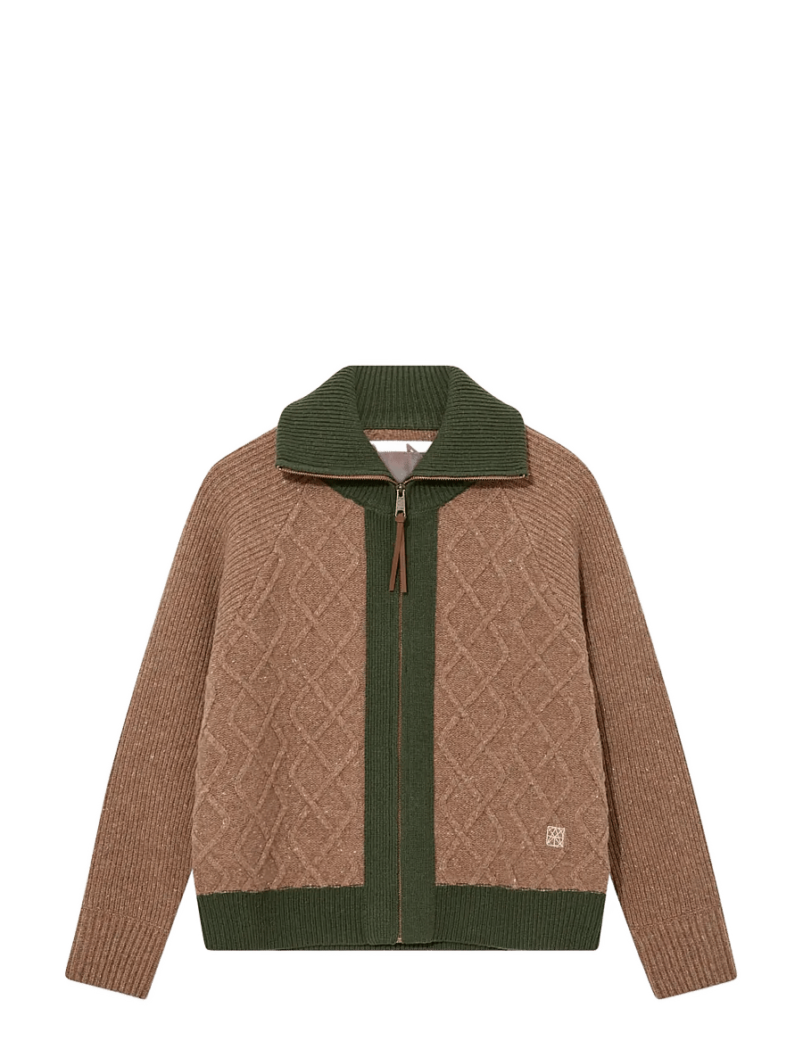 Heyanno - MMHRoll Melange Knit - strickjacken - brown melange - 1