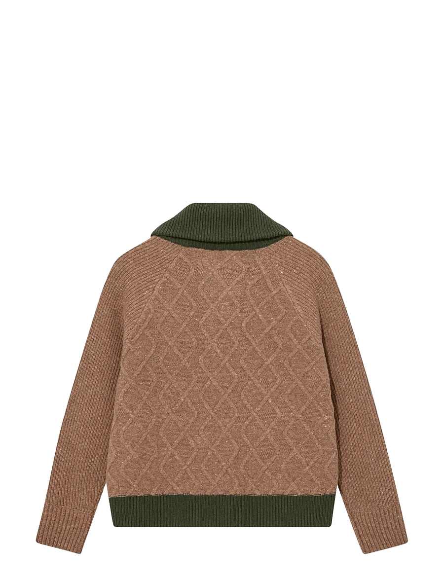 Heyanno - MMHRoll Melange Knit - strickjacken - brown melange - 2
