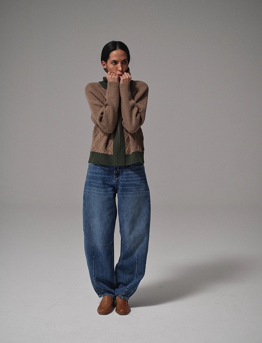 Heyanno - MMHRoll Melange Knit - strickjacken - brown melange - 0