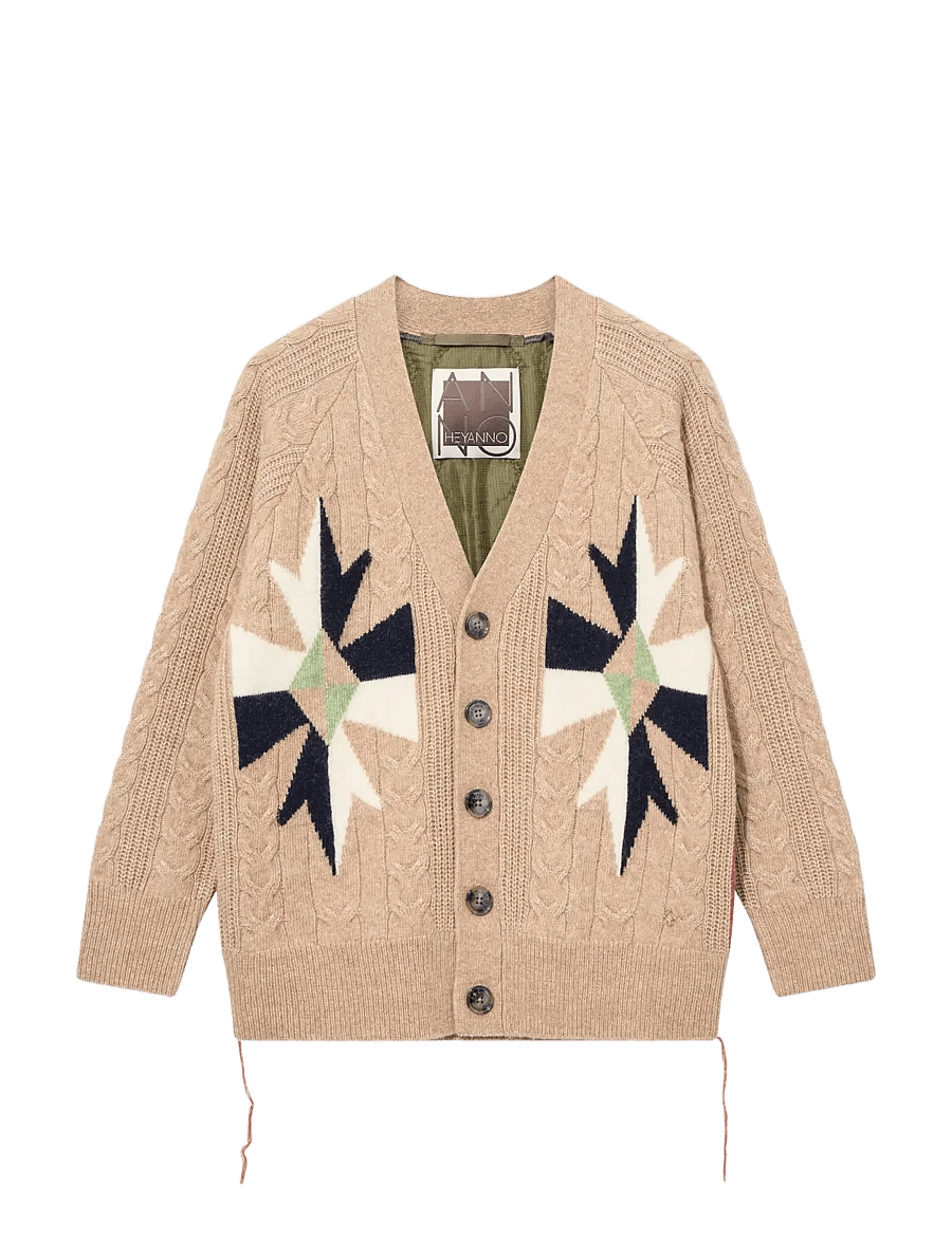 Heyanno - MMHRio Quilt Cardigan - strickjacken - bone brown - 1