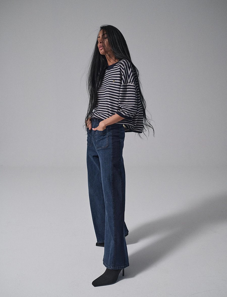 Heyanno - MMHBoost Lou Jeans - laia säärega teksad - dark blue denim - 0