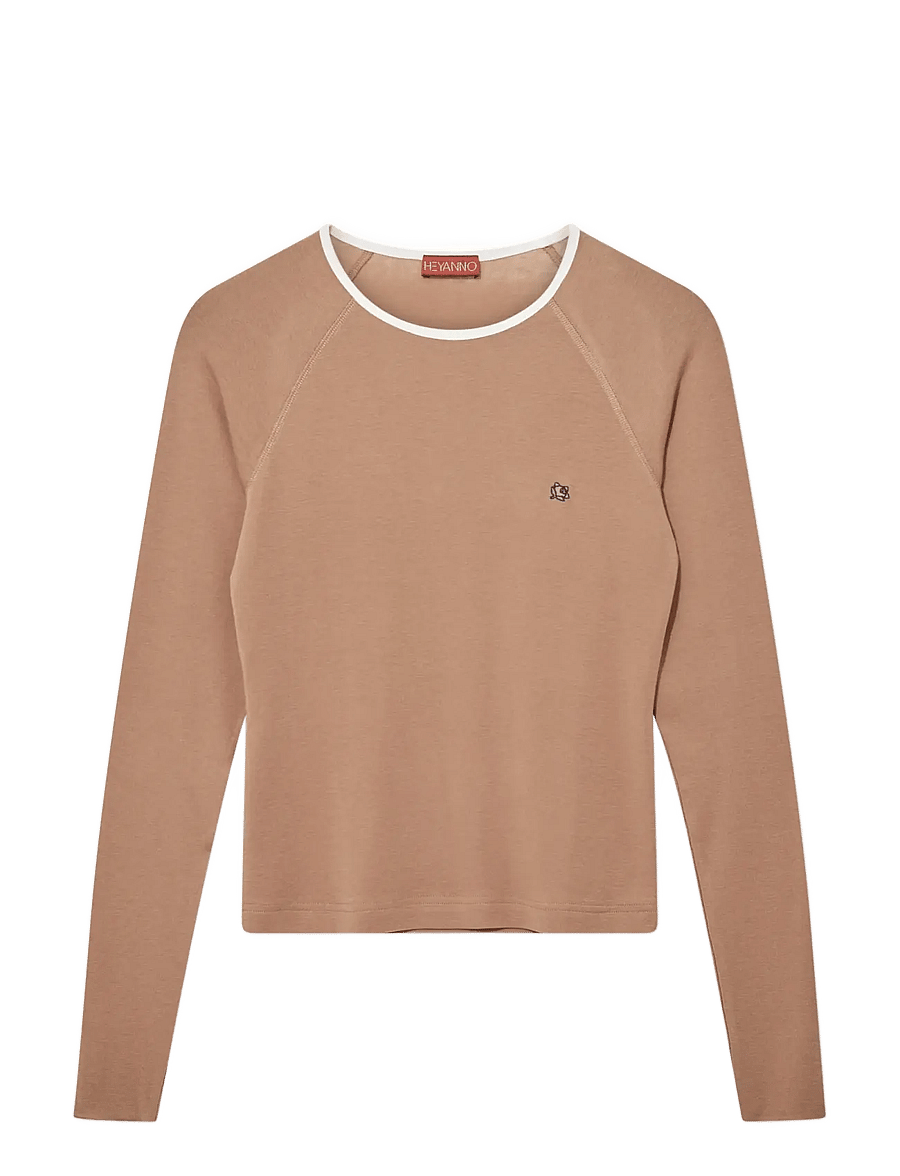 Heyanno - MMHMagnetic Wool Tee - långärmade toppar - bone brown - 1