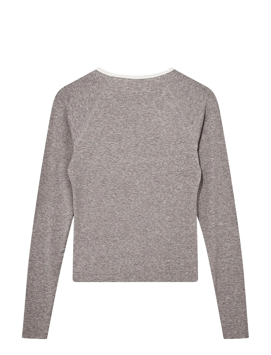 Heyanno - MMHMagnetic Wool Tee - långärmade toppar - grey melange - 1