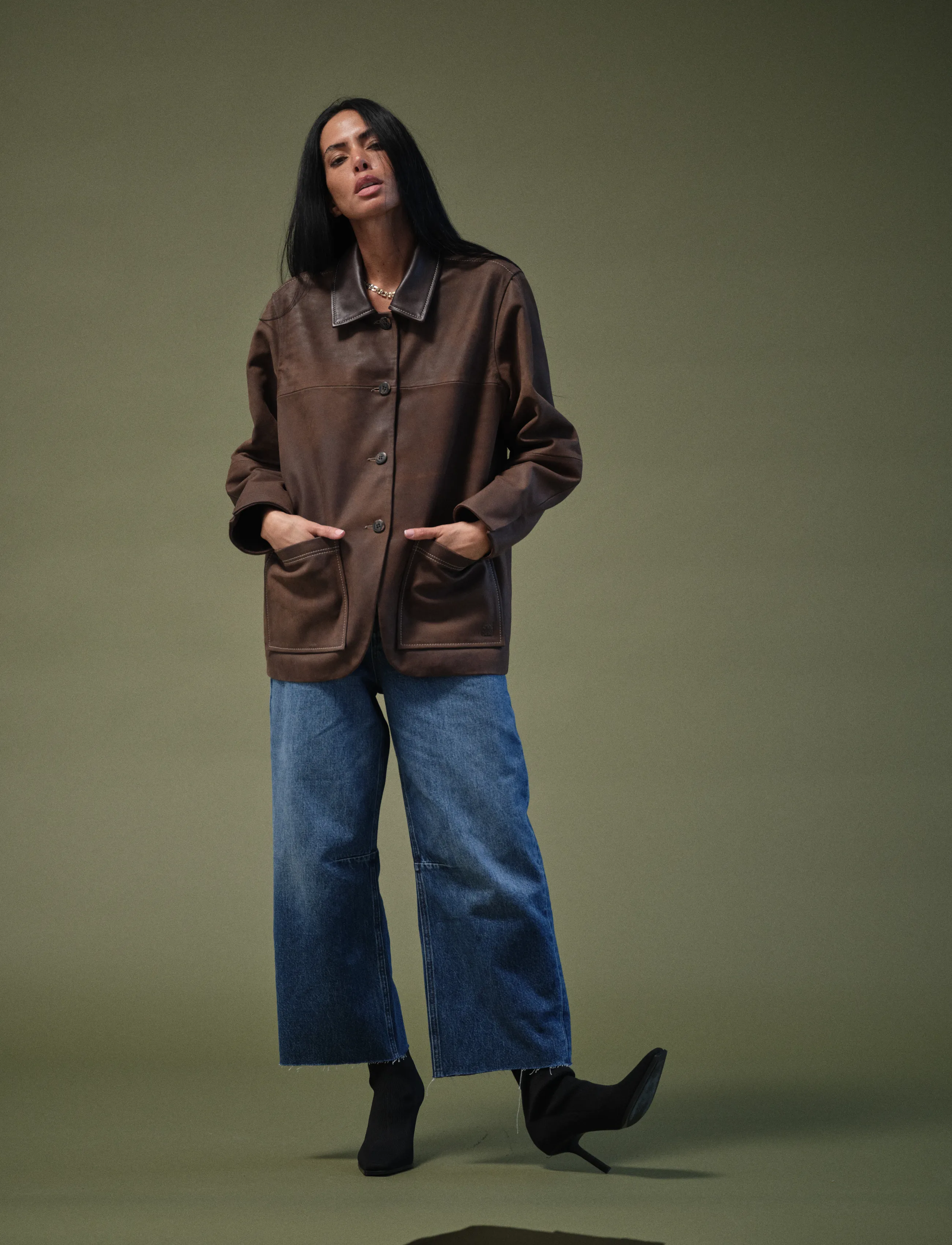 Heyanno MMHFame Leather Jacket - Jackets & Coats - JAVA / brown