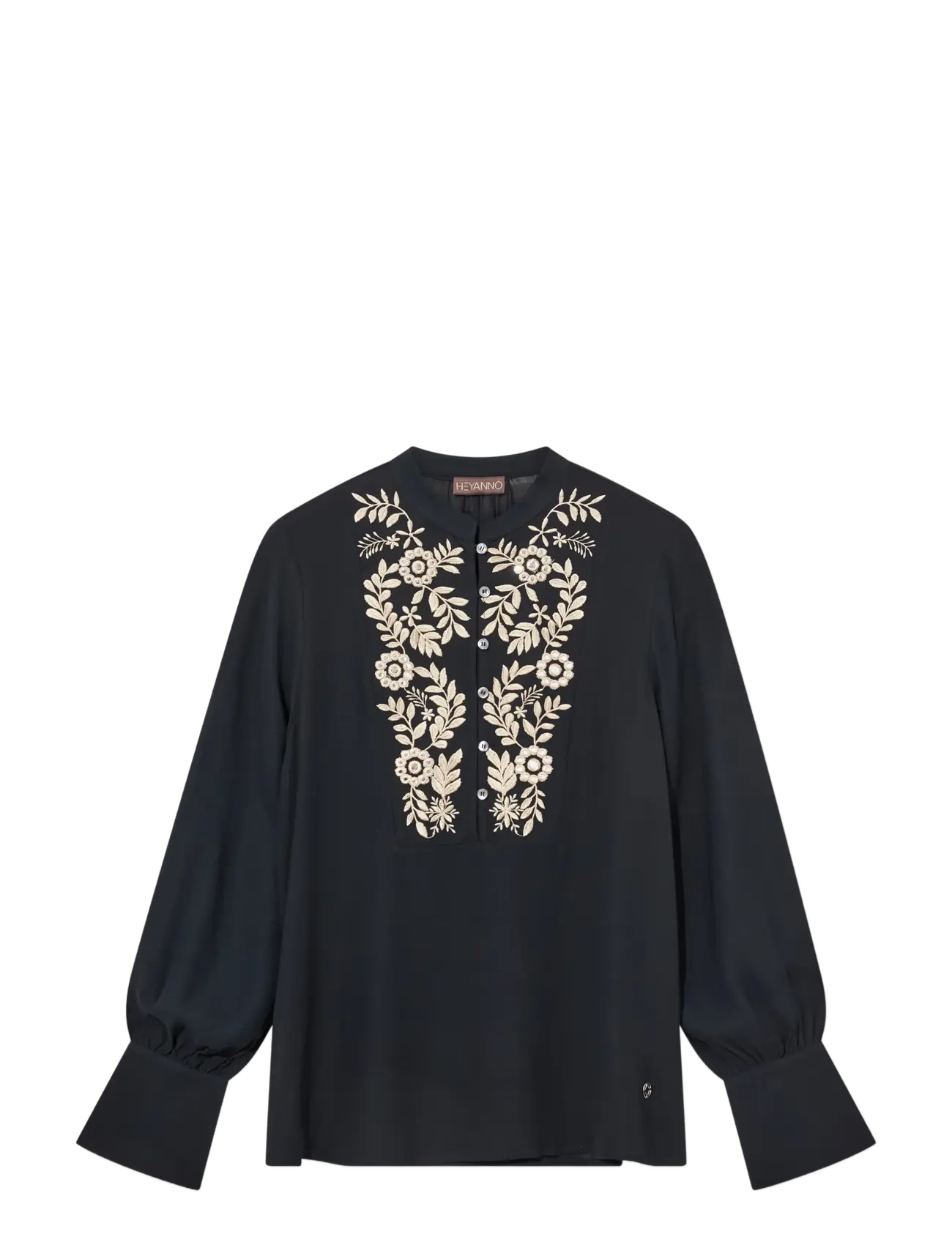 Heyanno - MMHDitto Vintage Shirt - long sleeved blouses - black - 1