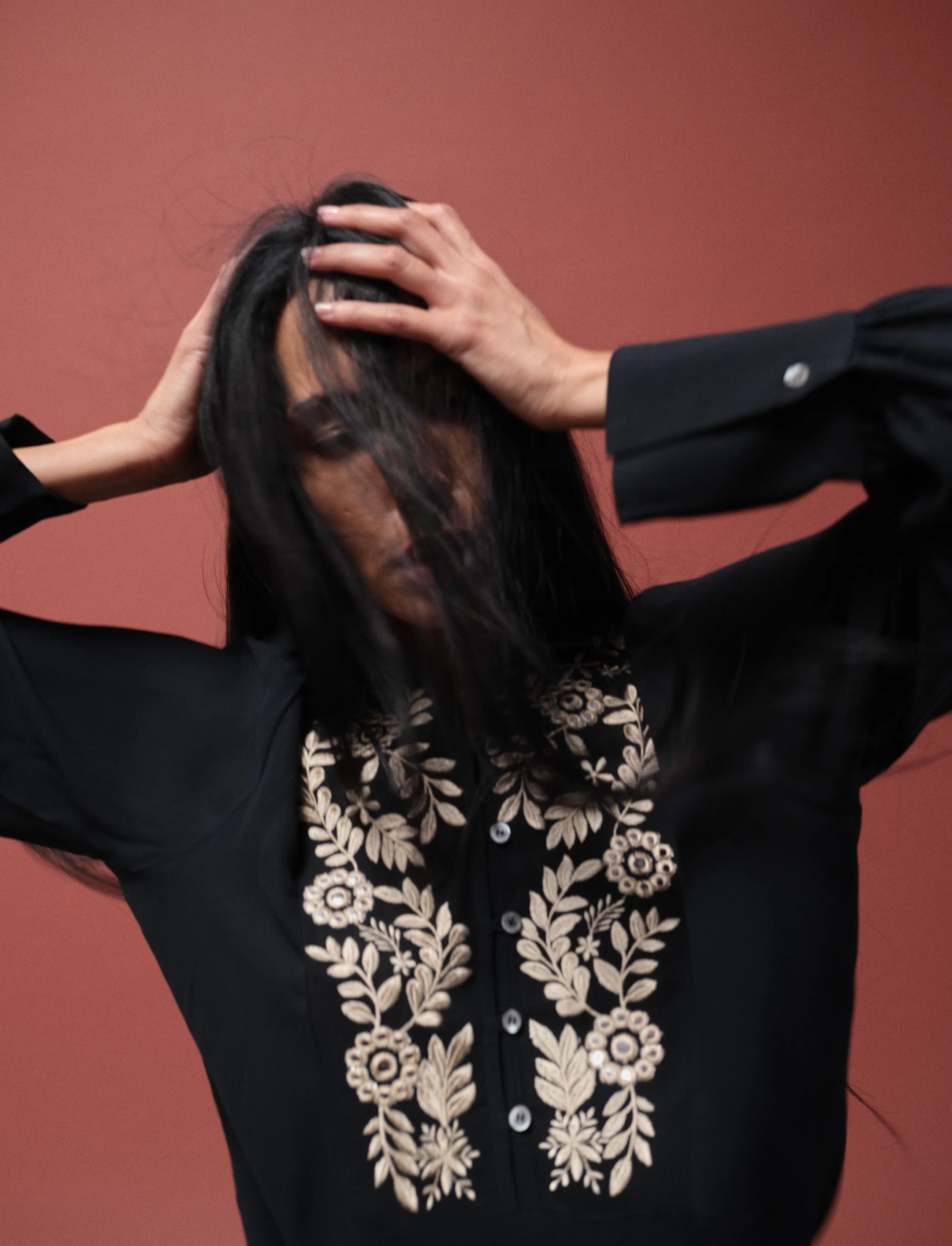 Heyanno - MMHDitto Vintage Shirt - long sleeved blouses - black - 3
