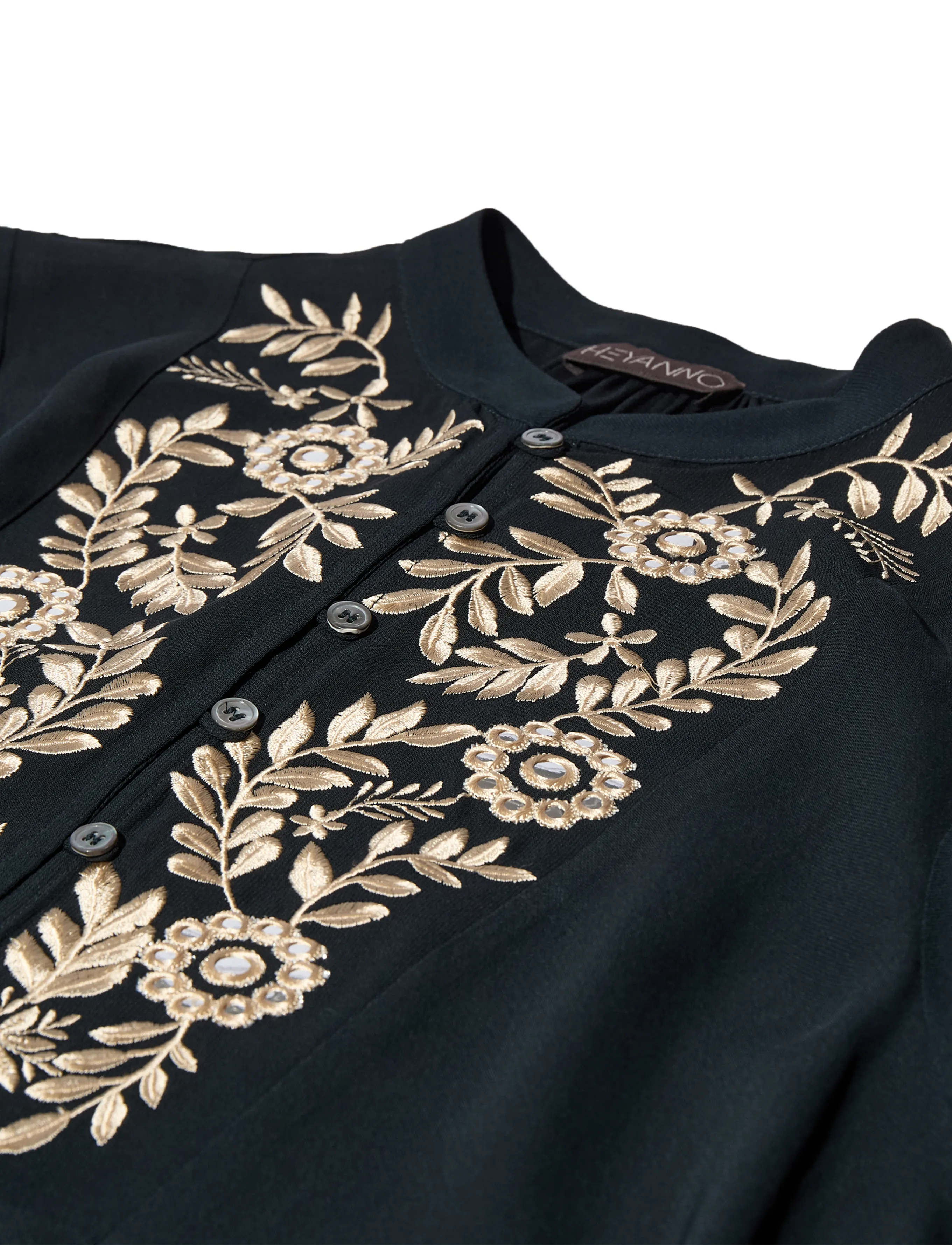 Heyanno - MMHDitto Vintage Shirt - long sleeved blouses - black - 4