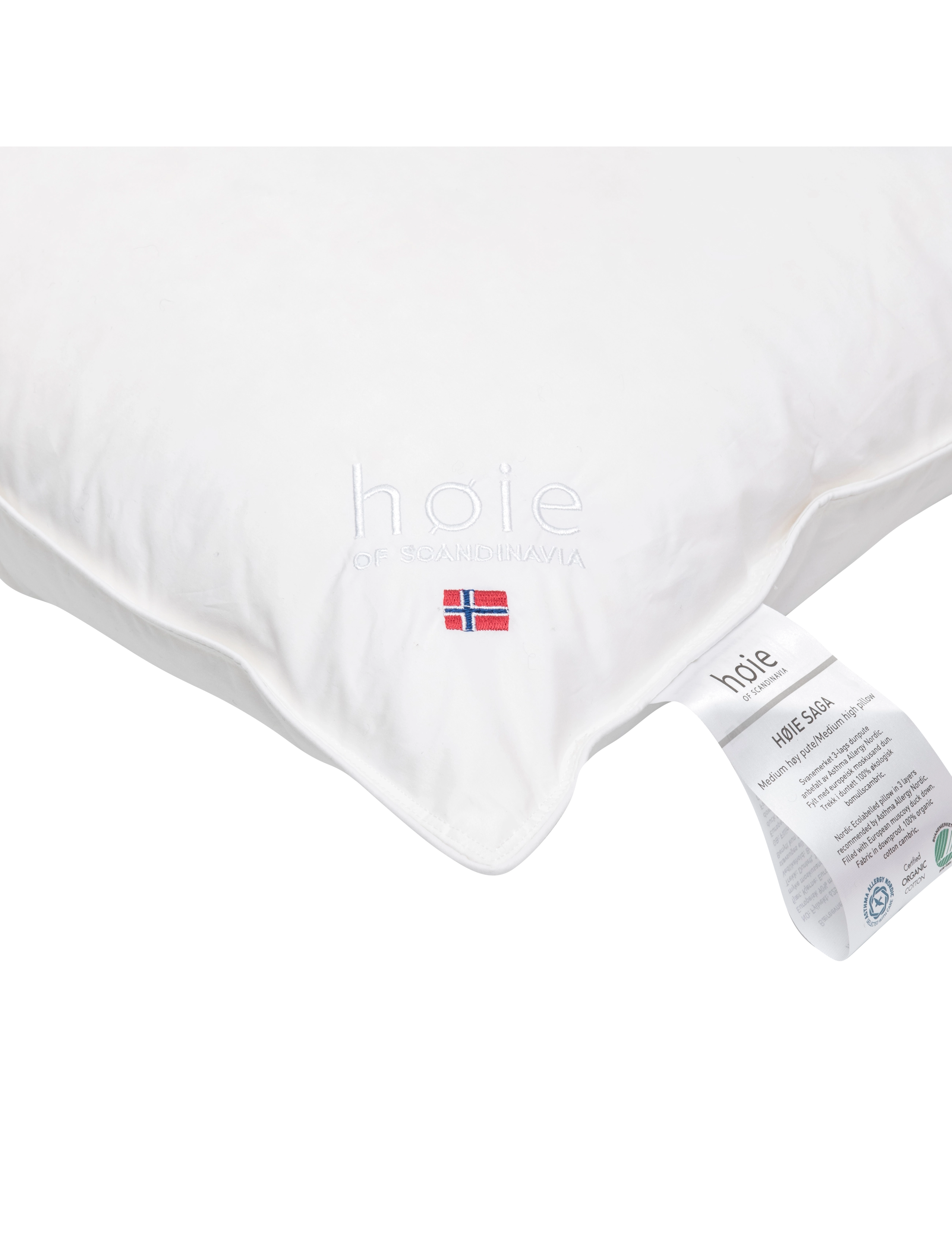 Høie of Scandinavia  - Saga medium høy pute - puter - white - 2