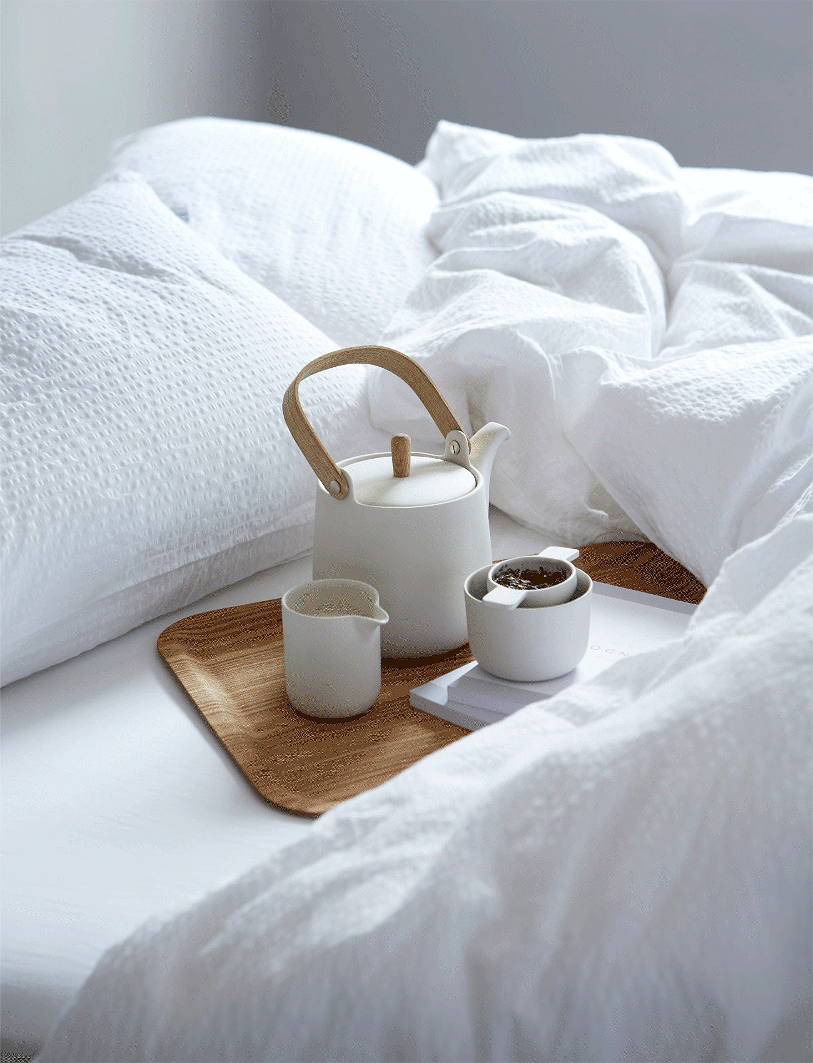 Høie of Scandinavia  Pure woven seersucker bedlinen - Textiles - WHITE / white