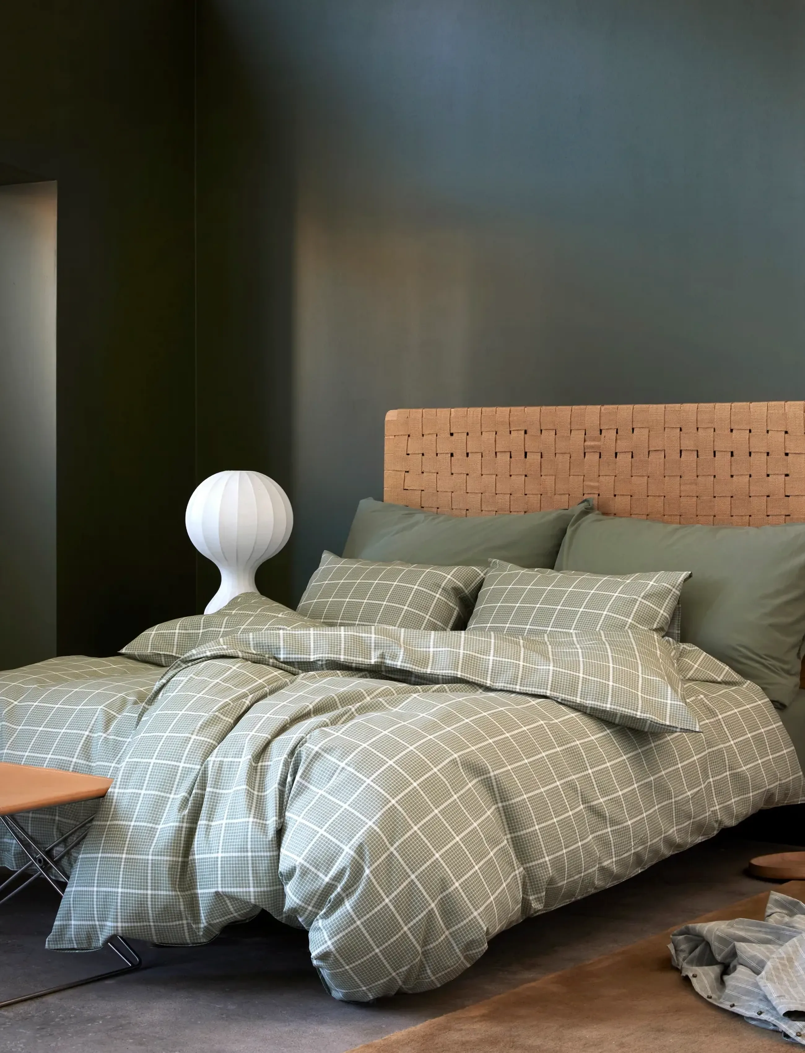 Høie of Scandinavia Eddie Sæt Dæmpet Grøn, 140X200/60X63 cm, Khaki green, Sengetekstiler > Sengesæt, Unisex