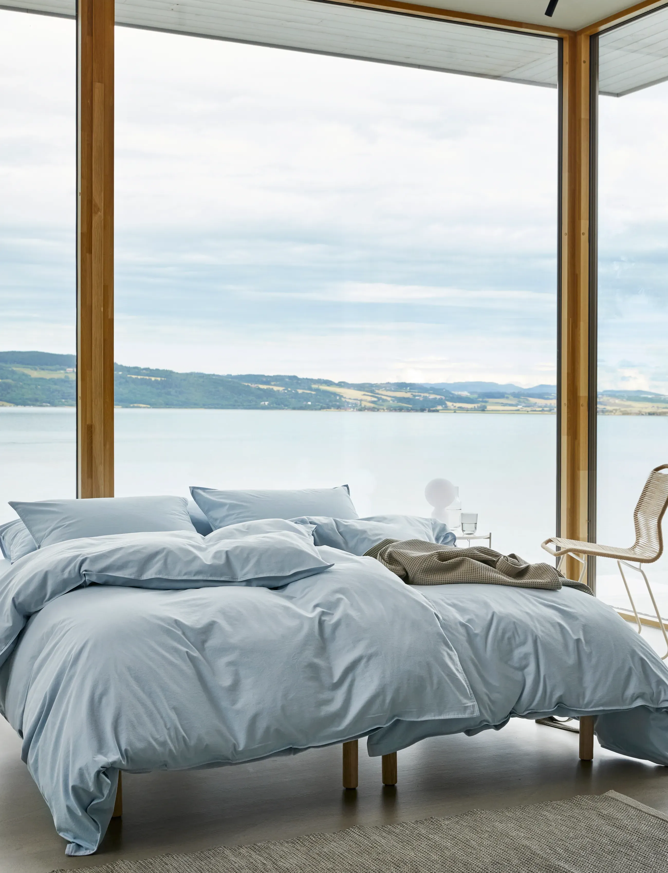 Høie of Scandinavia  - Frøya Stonewashed, Organic cotton bed set - bed sets - muted blue - 0
