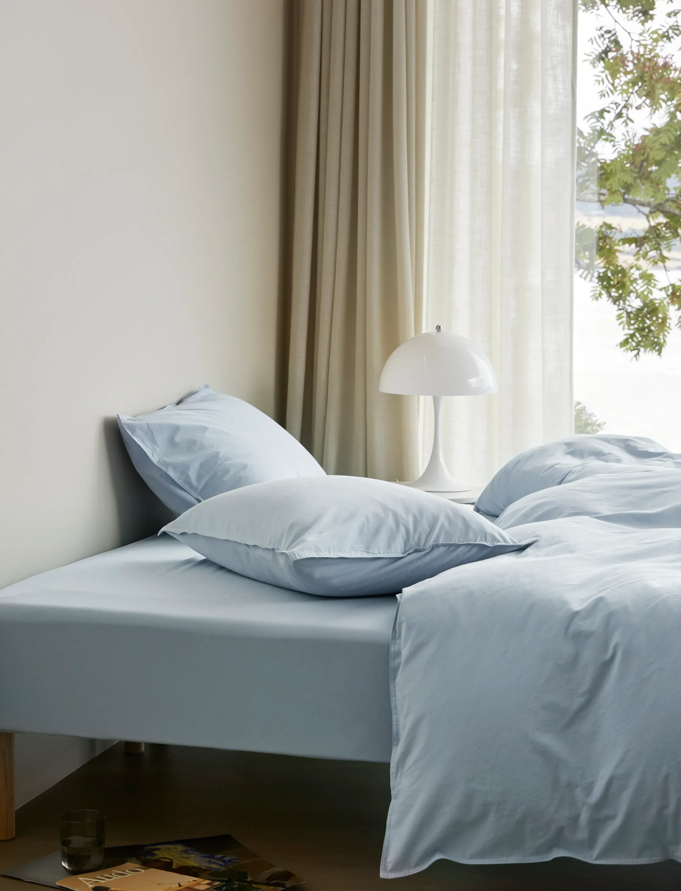 Høie of Scandinavia  - Frøya Stonewashed, Organic cotton bed set - bed sets - muted blue - 2
